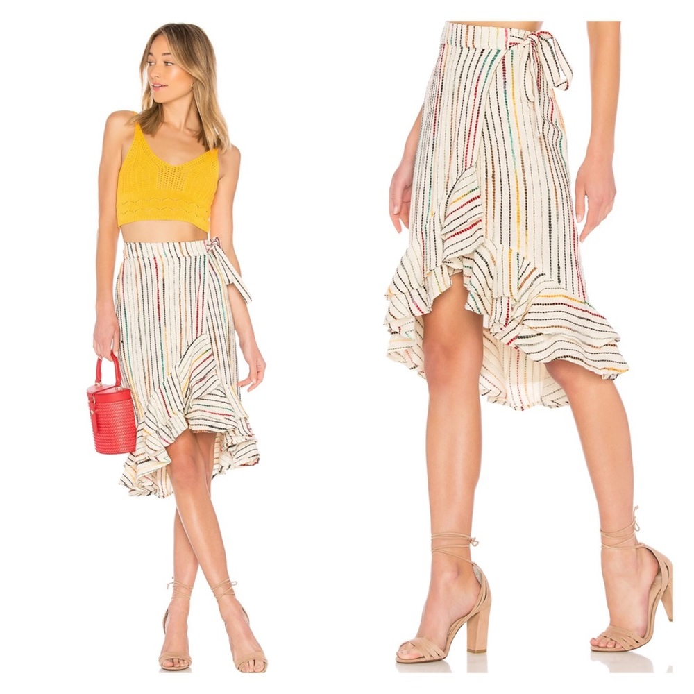 Tularosa Veronica rainbow stripe skirt medium NEW!